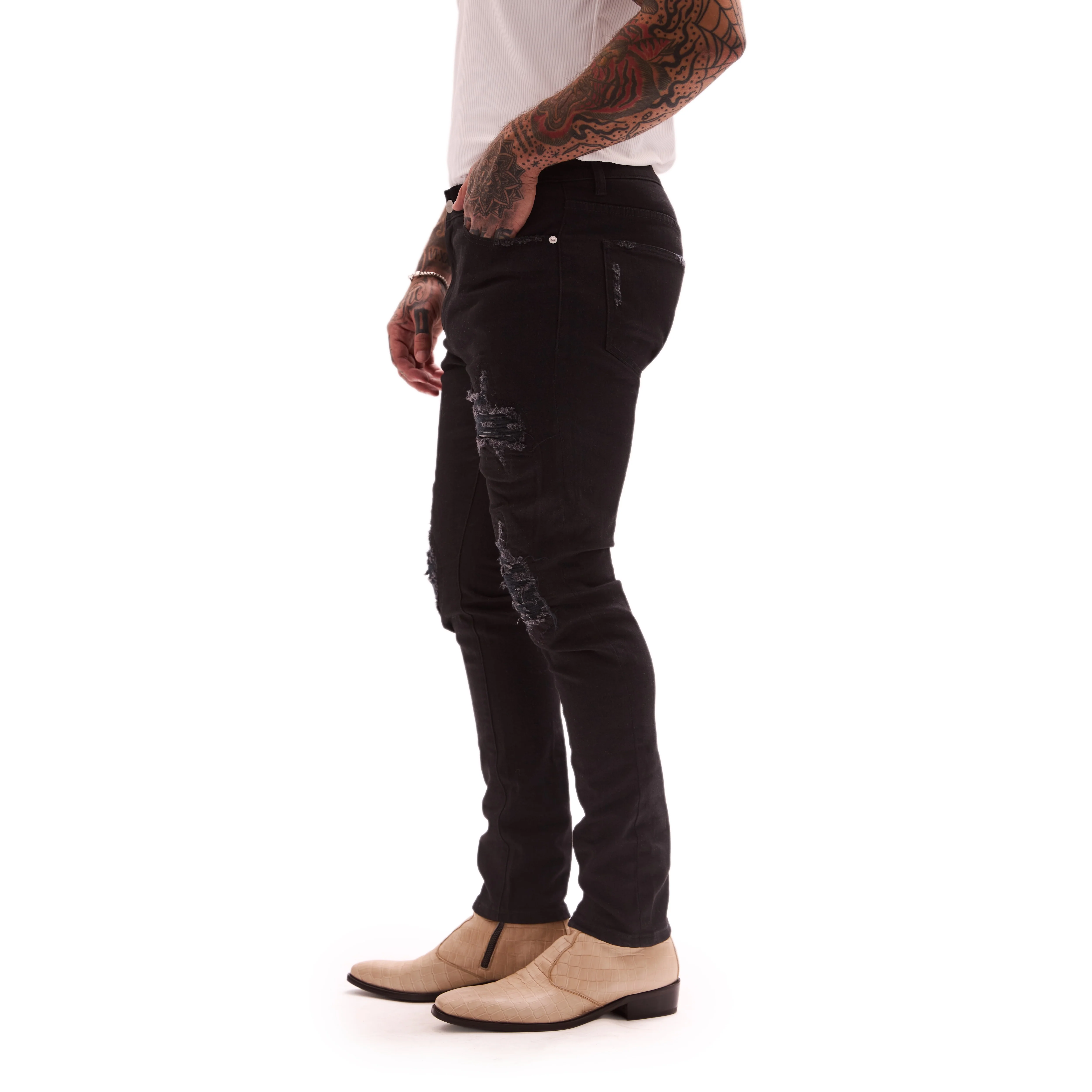 THE OBSIDIAN SLIM DENIM (BLACK) - Image 9