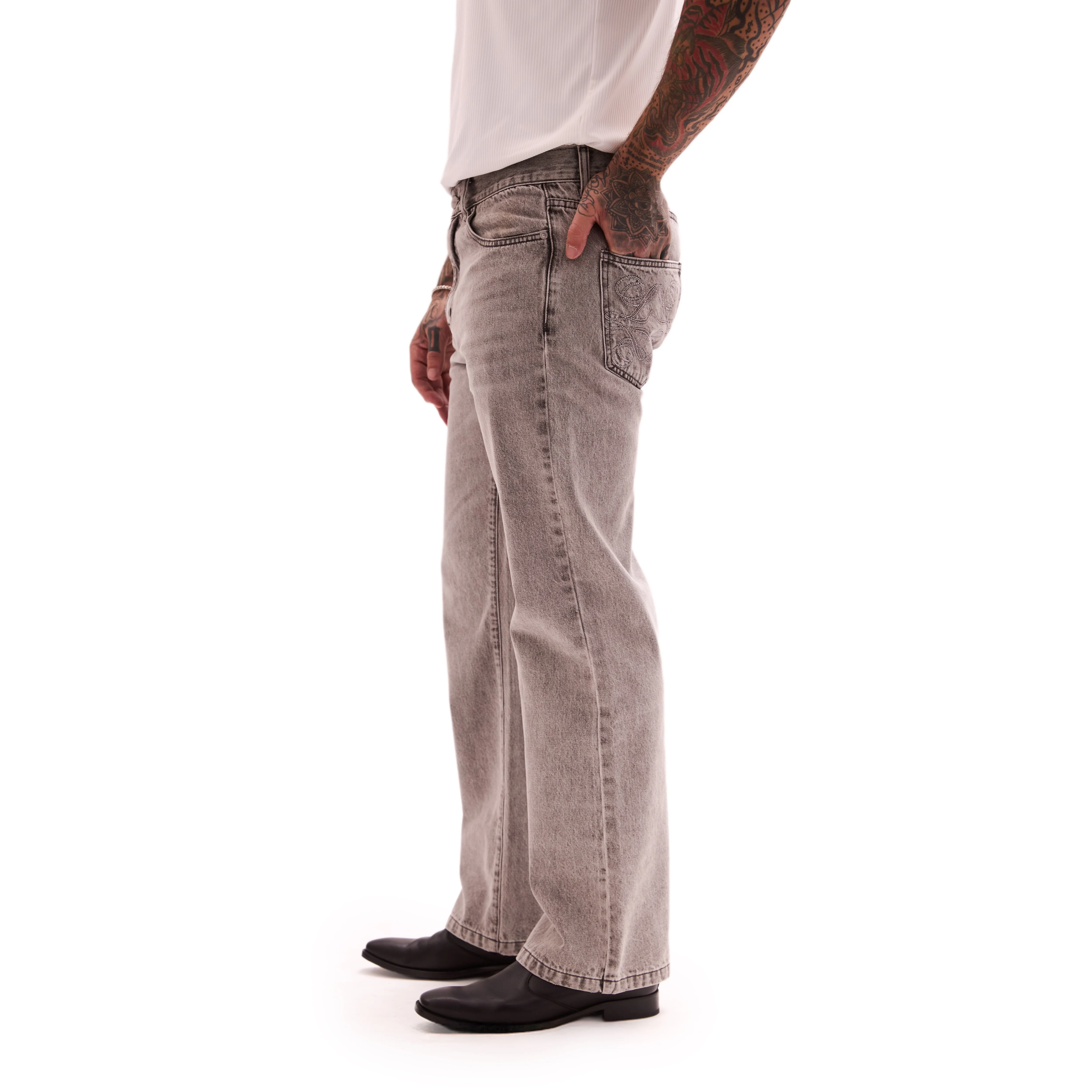 THE ROYCE STRAIGHT DENIM (GREY) - Image 9